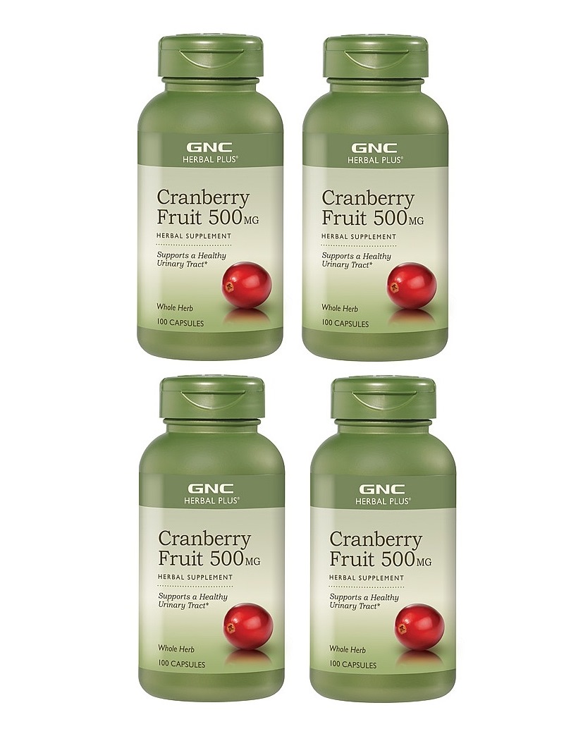 GNC Herbal Plus Cranberry 蔓越苺膠囊500mg 100顆 (一組4瓶)